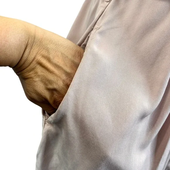 Zara Belted Mini Dress Pink Size S Button Front V Neck Lightweight Dolman Sleeve - Picture 9 of 11